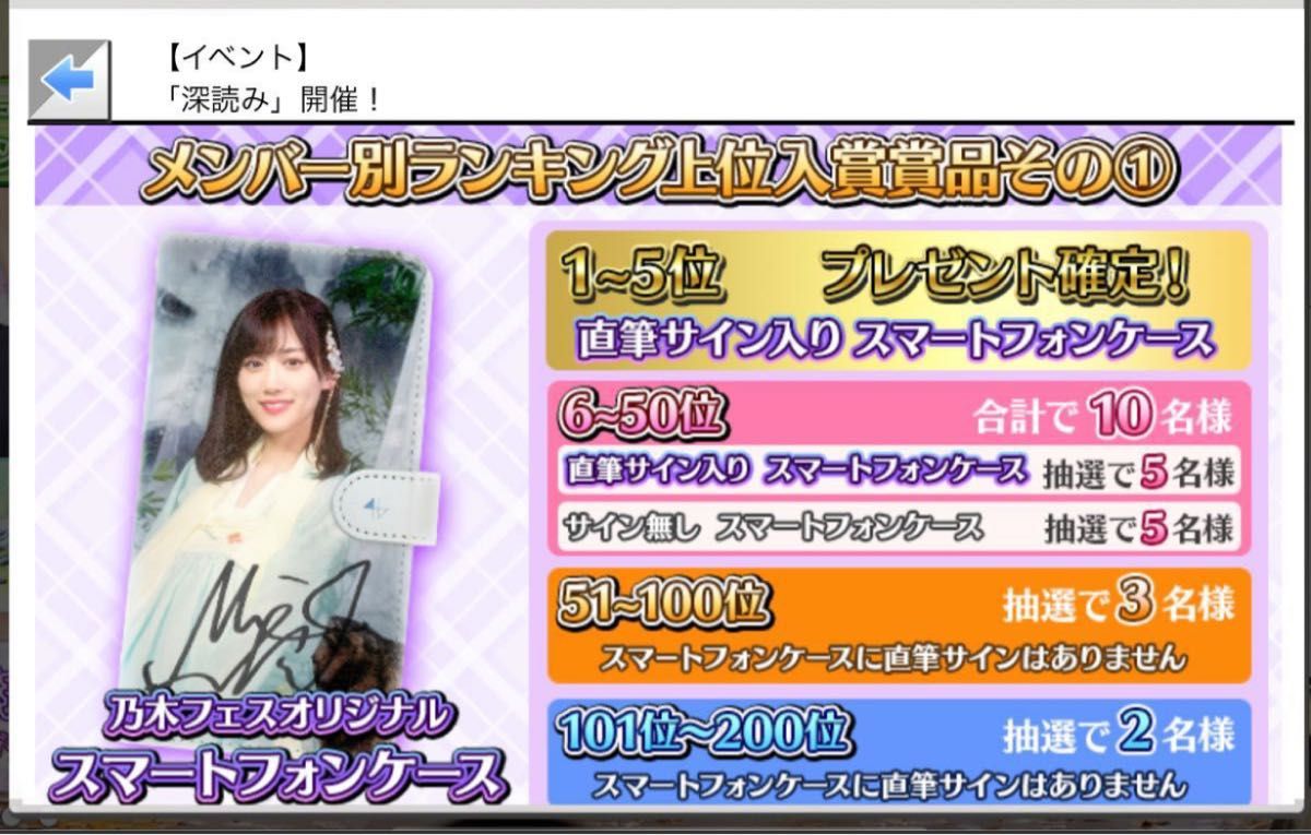 乃木フェス川崎桜チケットホルダー直筆サイン入り