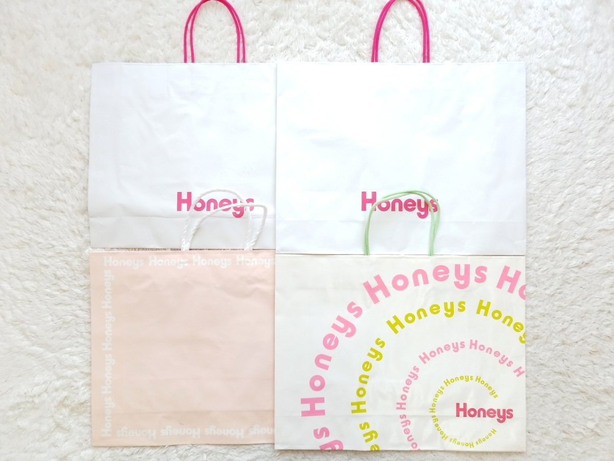 Honeys ハニーズ ショップ袋 ショッパー 紙袋 手提げ 特大サイズ