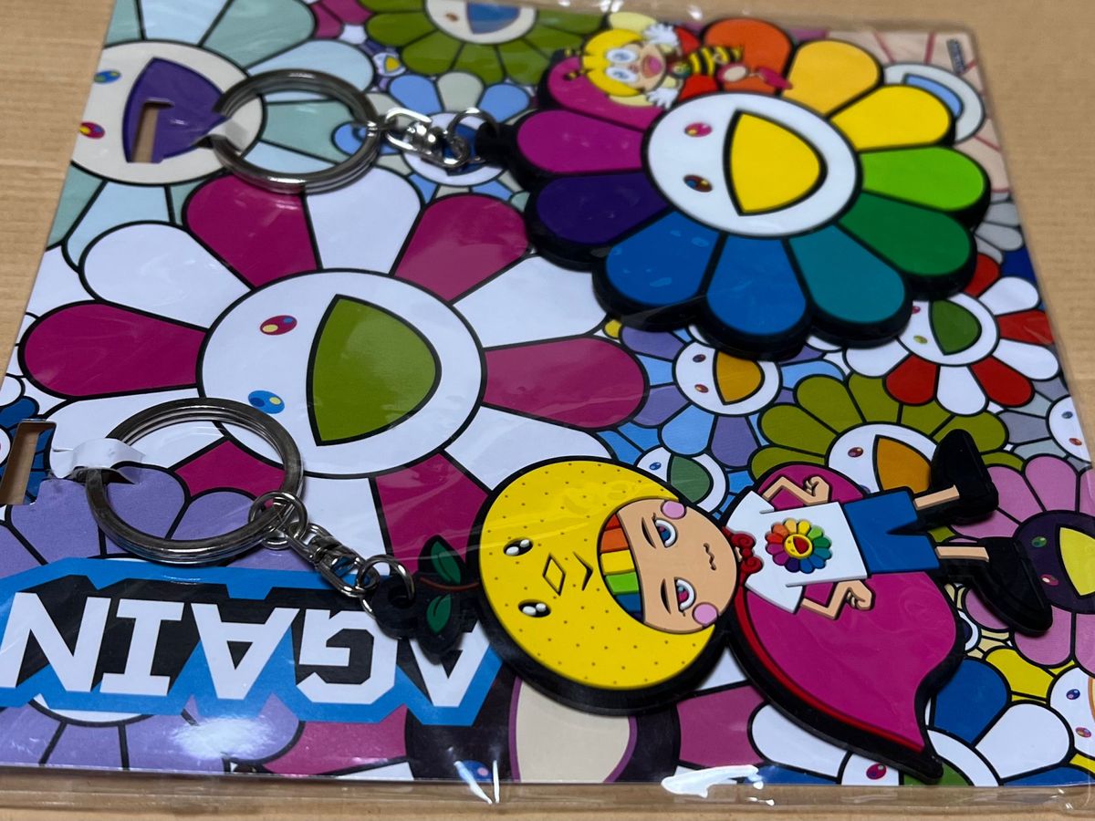 新品未開封 ゆず AGAIN ラバー キーホルダー 村上隆 お花 アゲ花