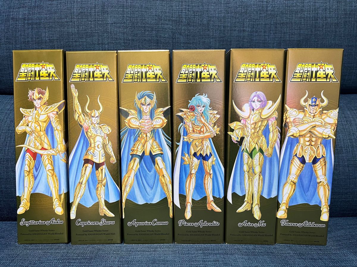 アマハガン聖闘士星矢 ゴールドセイントウイスキー12本セット｜長濱
