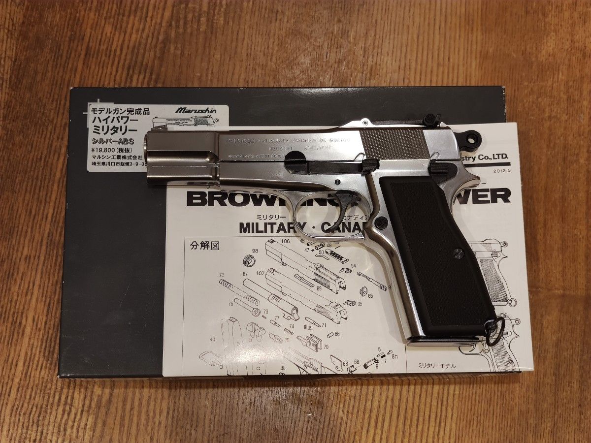 マルシン ブローニングハイパワー ミリタリー シルバーABS モデルガン