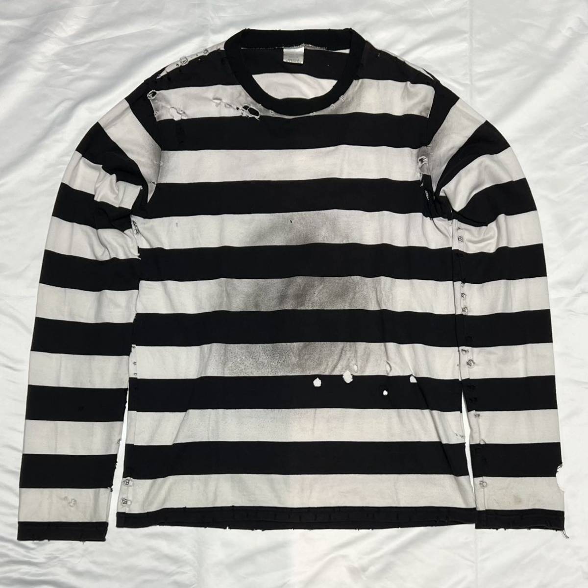 02SS NUMBER (N)INE ロンT ダメージ加工 ボーダー モダンエイジ期