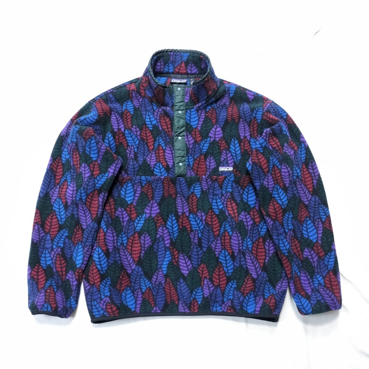 90s patagonia パタゴニア スナップT リーフ柄 1991年 葉柄 L フリース