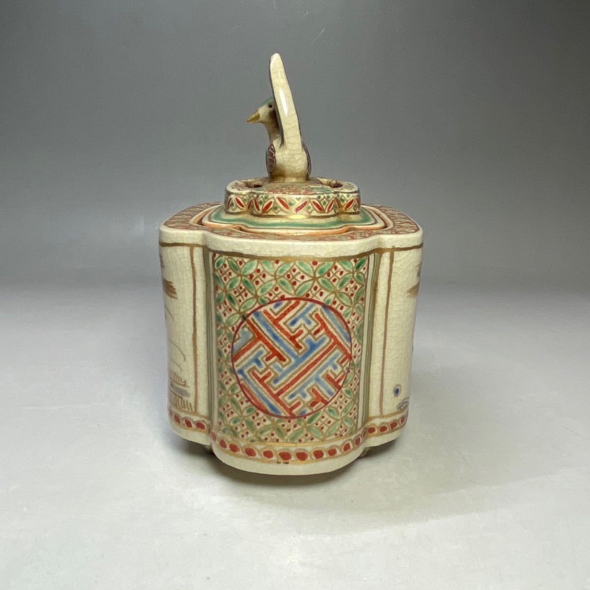 茶道具 京焼 京薩摩 色絵 香炉 時代箱付 M R7714 【公式通販】