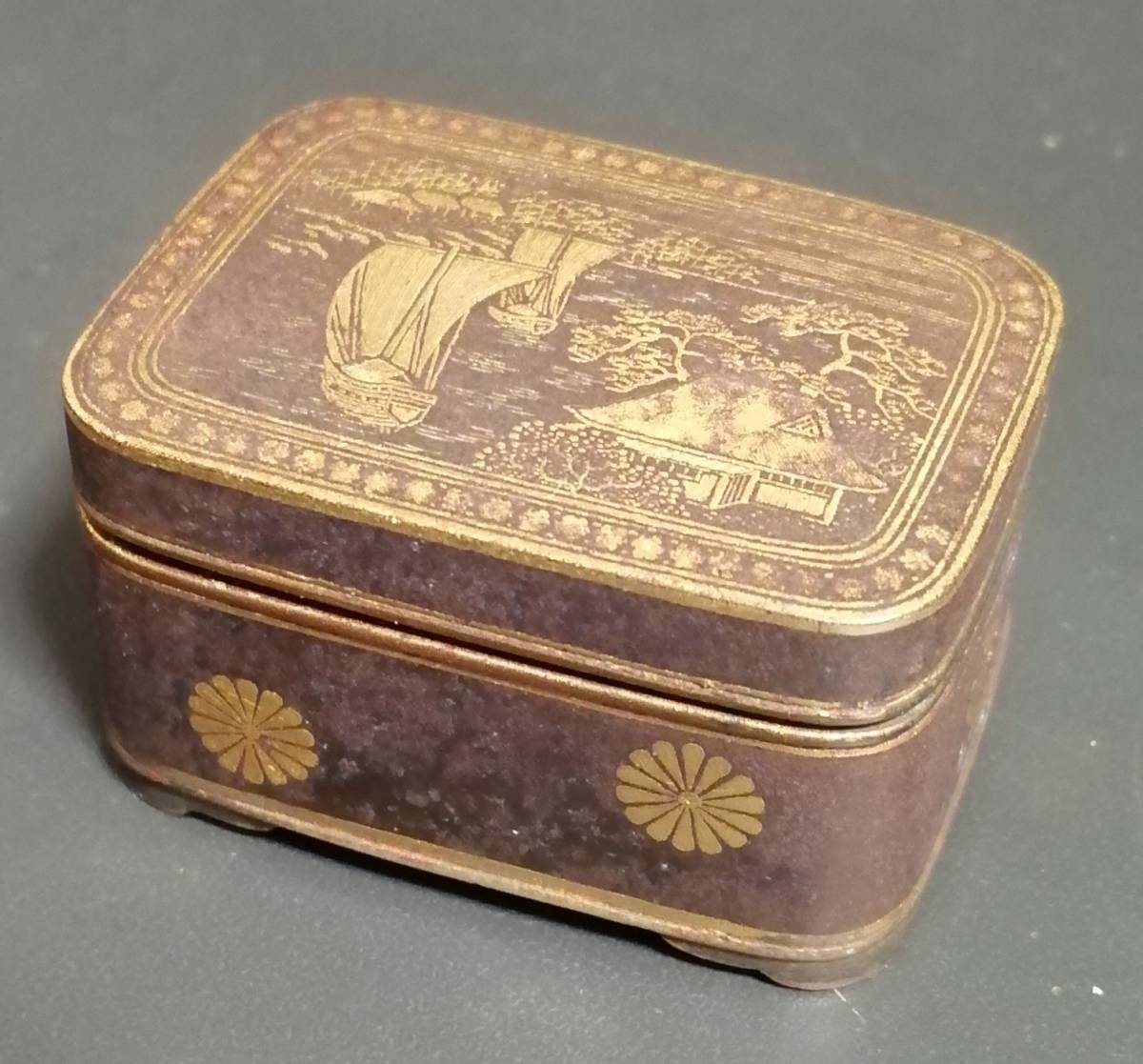 茶道具 唐金茶托 鎚起銅器 重弘造 明治骨董 桐箱 蒐集家放出美品 古美術