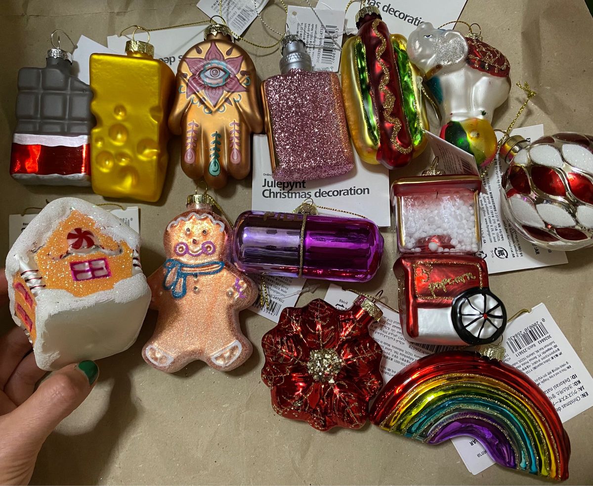 あるだけ種類13個ガラスオーナメント フライングタイガー クリスマス