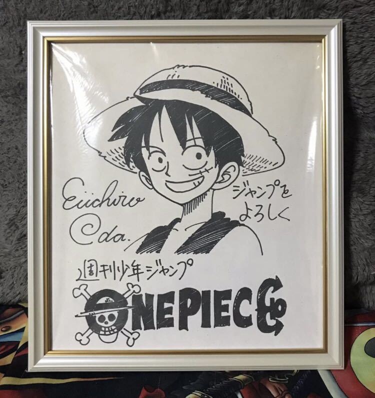 送料無料 ワンピース 非売品 尾田栄一郎先生 サイン入り色紙 ONE PIECE