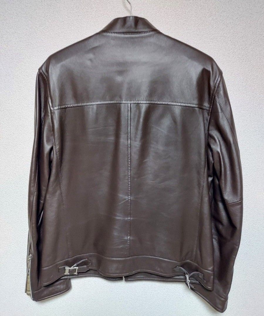 BURBERRY BLACK LABEL】ラムレザー ライダースジャケット バーバリー