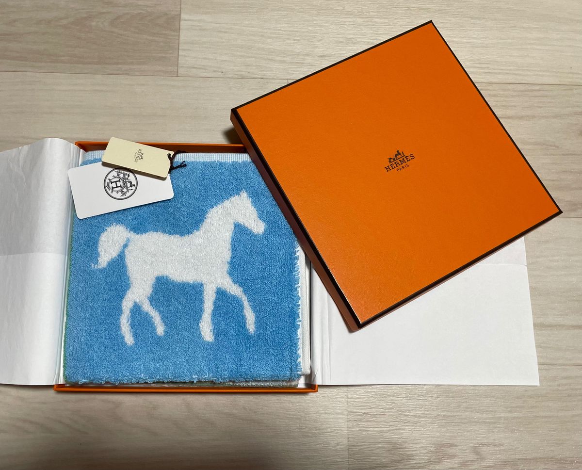 エルメス HERMES ハンドタオル カヴァルカラー ホース タオルハンカチ