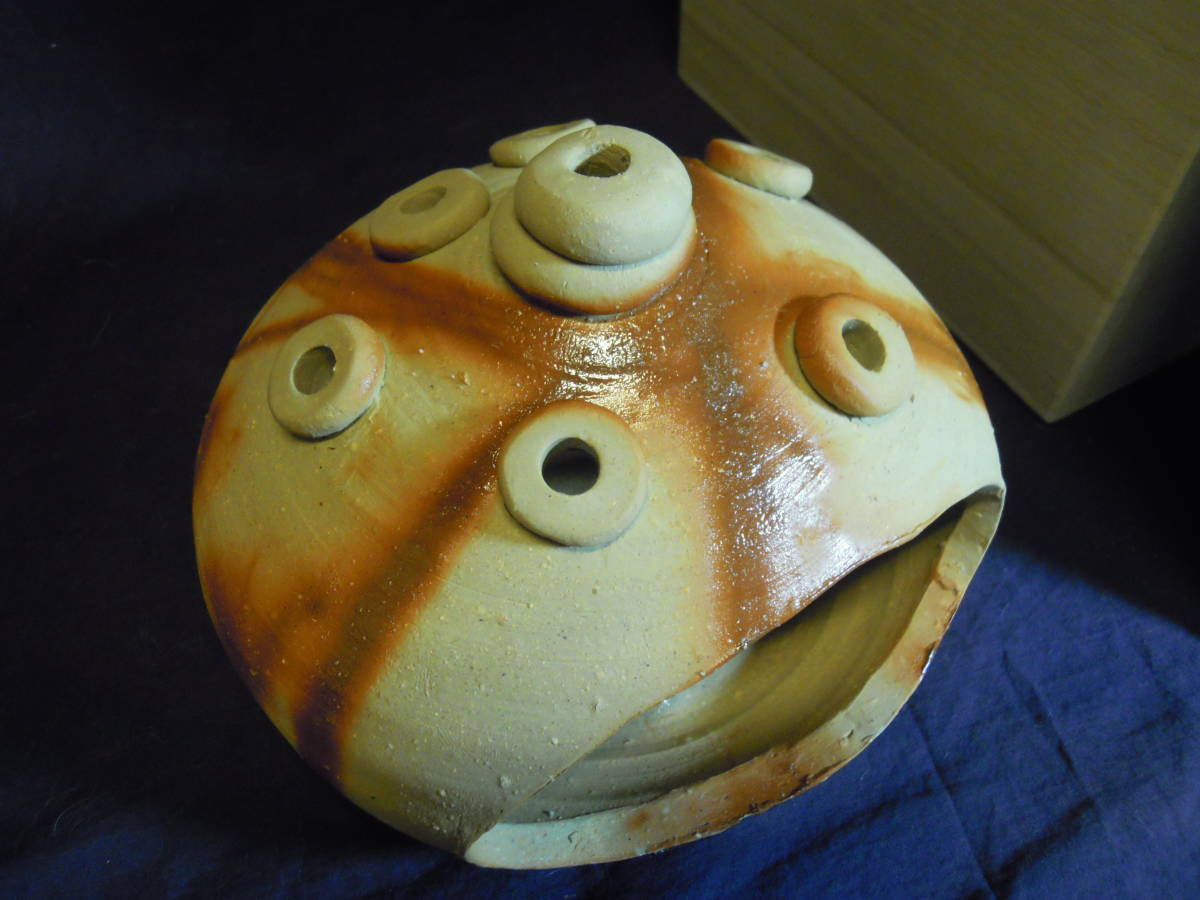 藤原史暁の備前焼 茶色 陶器の壺 専用箱付き 2025年最新】藤原