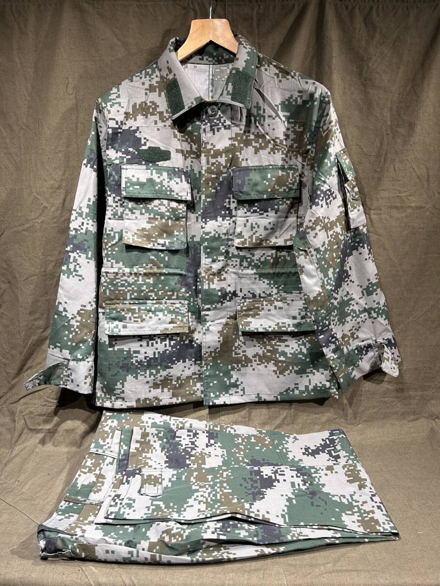 実物・新品】身長160-180 胸囲88－108㎝ 中国人民解放軍07式林地迷彩服