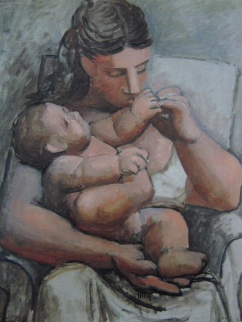 パブロ・ピカソ、【母子像】、希少な画集より、状態良好、新品高級額装