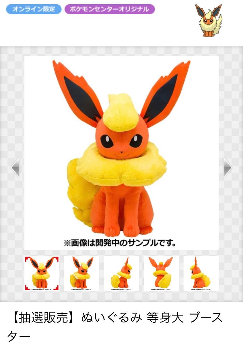希少】等身大 ブースター ぬいぐるみ ポケモンセンター限定｜Yahoo