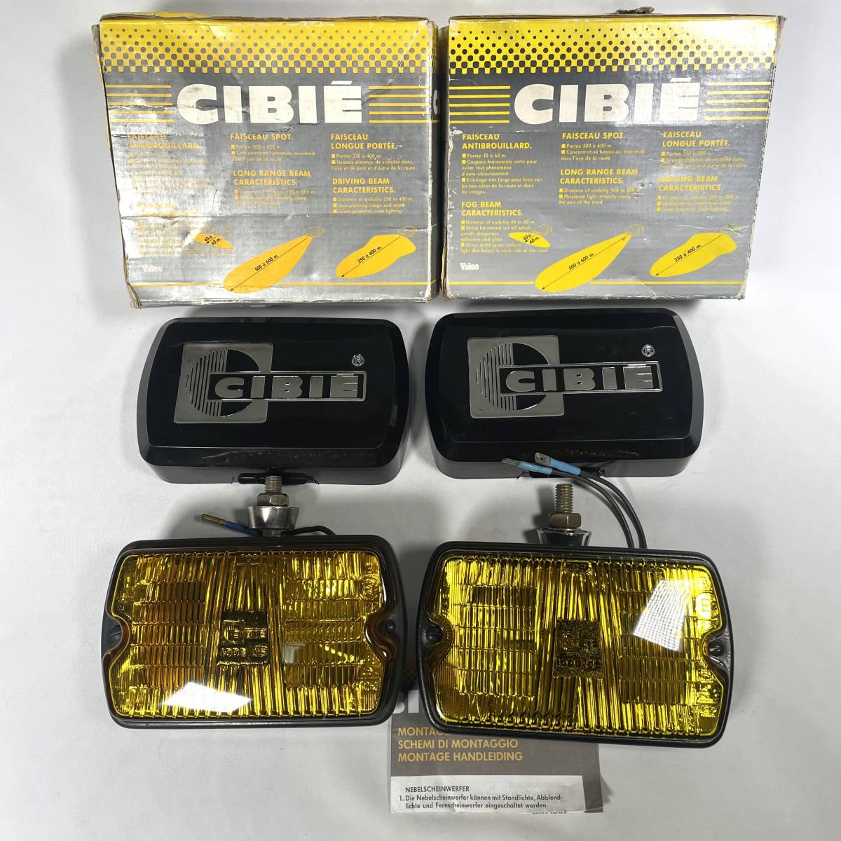 希少 未使用 当時物 CIBIE シビエ 35 イエローフォグ ライト 角 カバー