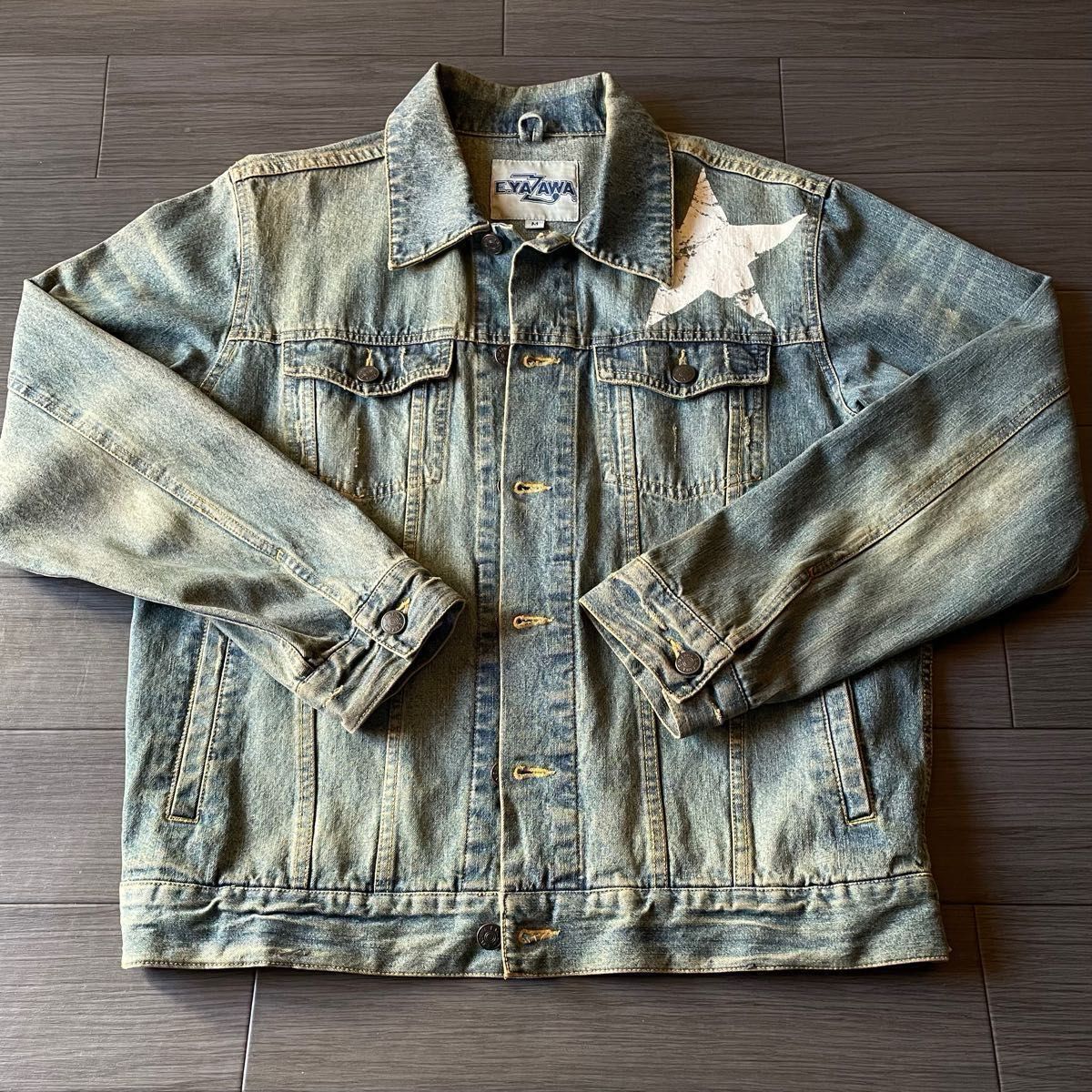 矢沢永吉 ジージャン デニムジャケット Lサイズ バック上部に定番ロゴ