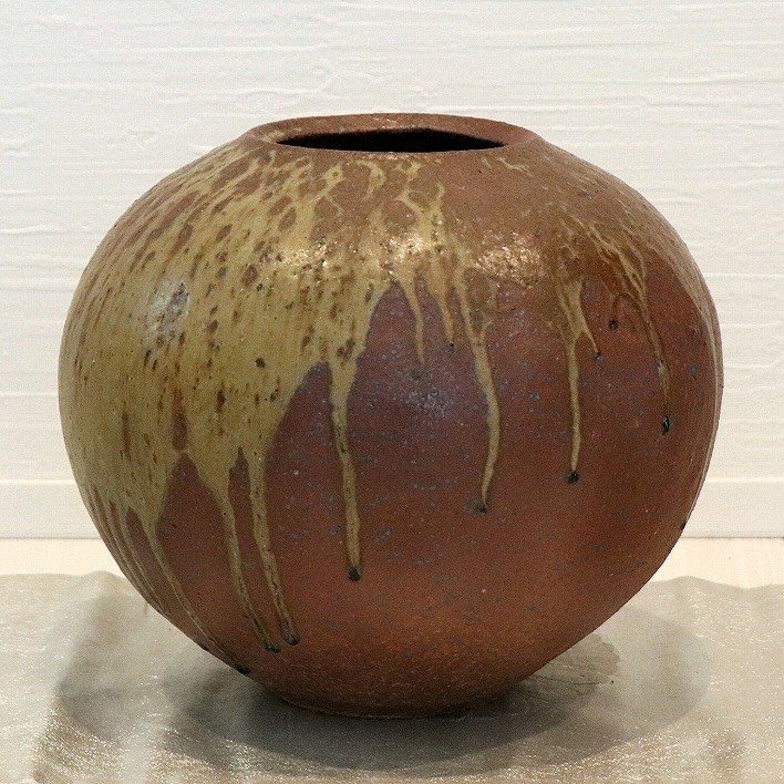 常滑焼 澤田重治 沢田重治 作 ヨリコ造り 壷 水瓶 大壺 陶器 陶芸 共箱