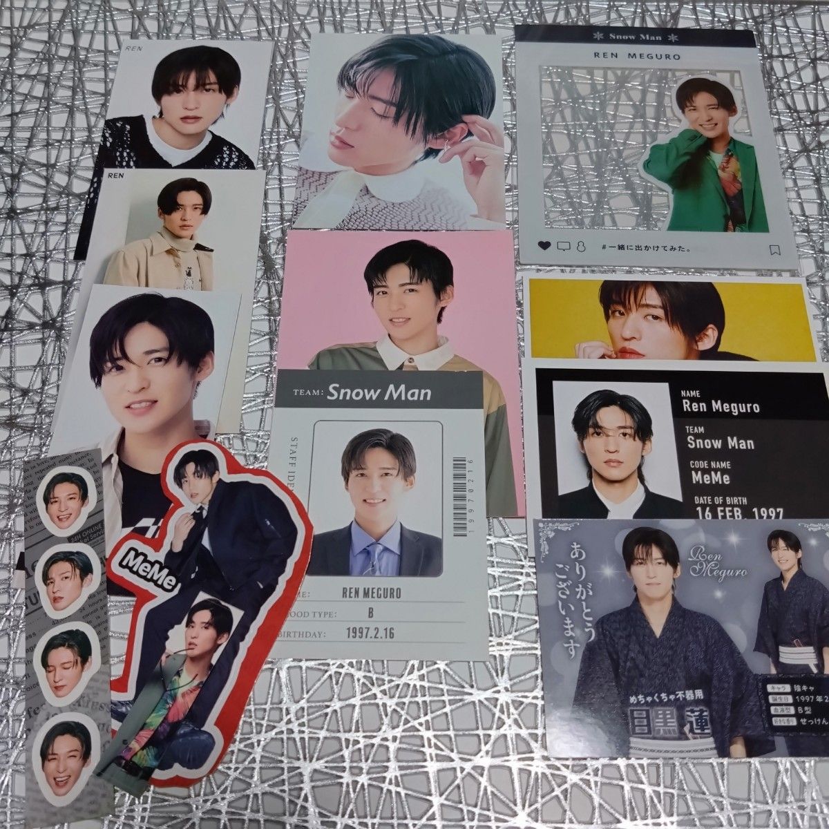 SnowMan 目黒蓮 厚紙カード＆シールセット｜Yahoo!フリマ（旧PayPay