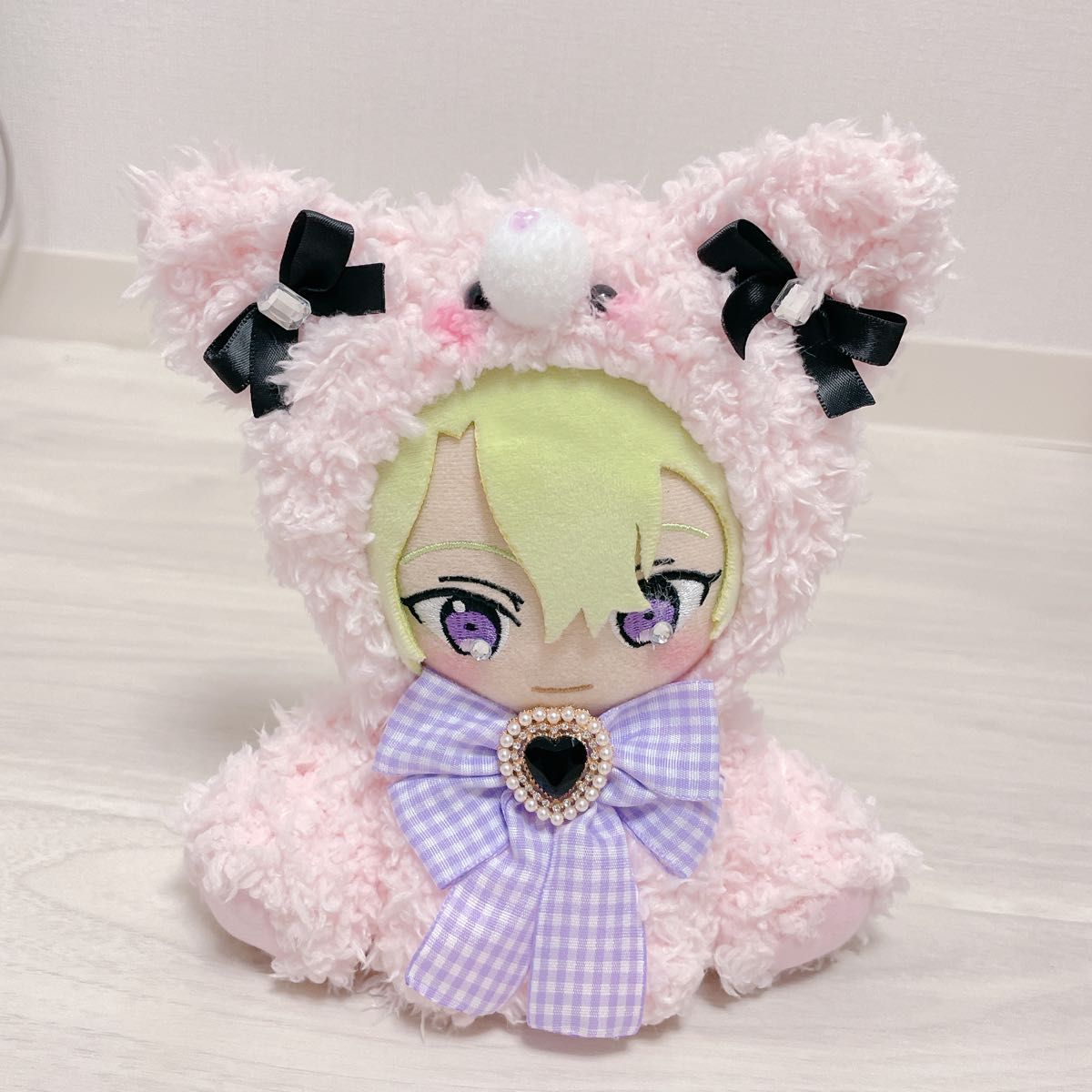 ♡ 10cm ぬい服 おすわり いちご ねこ うさぎ にじぱぺっと ♡ 10cm