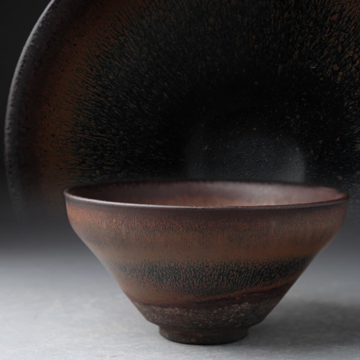 宋代建窯 油滴兎豪天目茶碗 A941