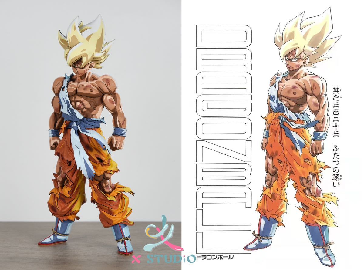 ドラゴンボール フィギュア リペイント 超サイヤ人 孫悟空 二次元彩色