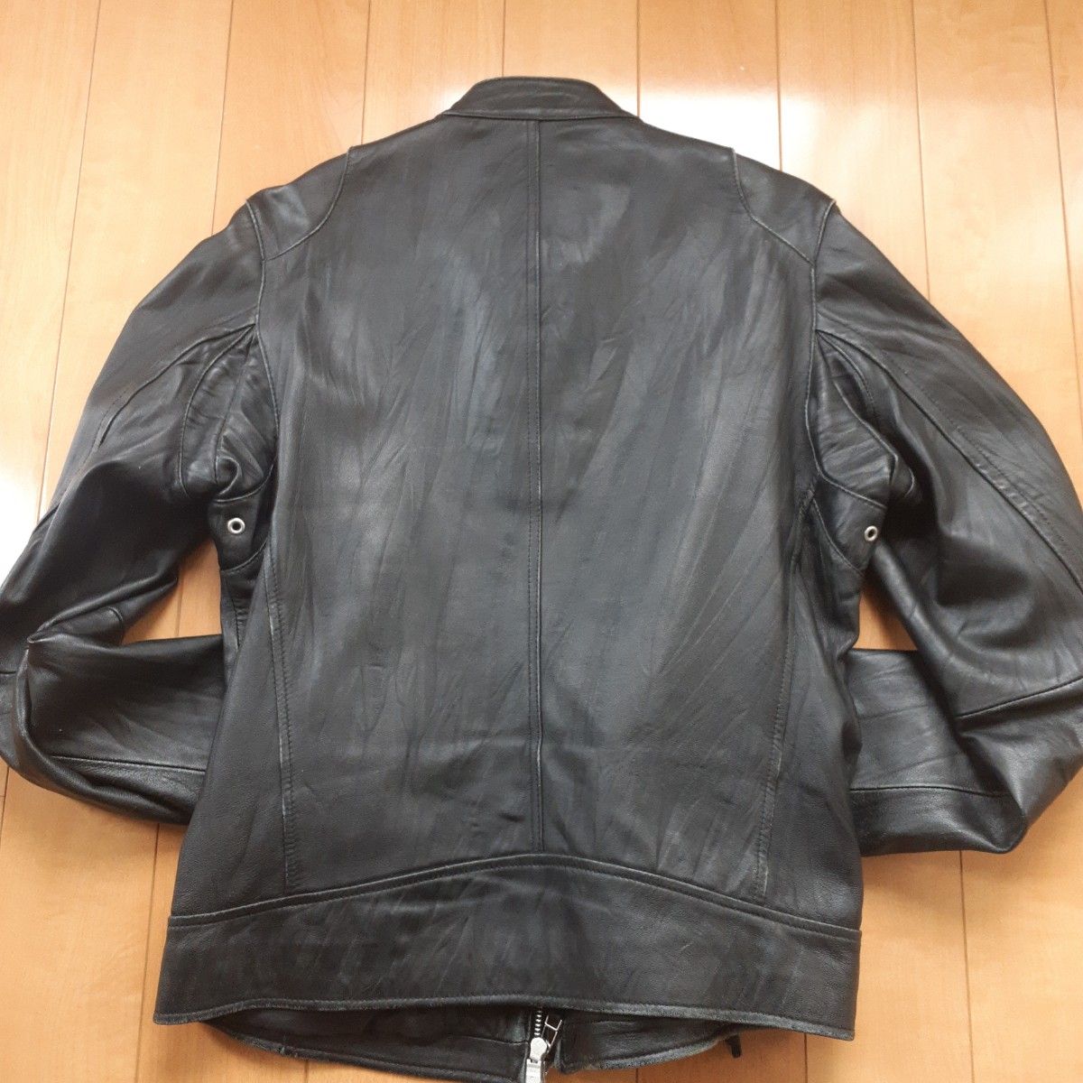 廃盤旧モデル】UNIQLO ユニクロ JUSTFIT 羊本革ライダースジャケット