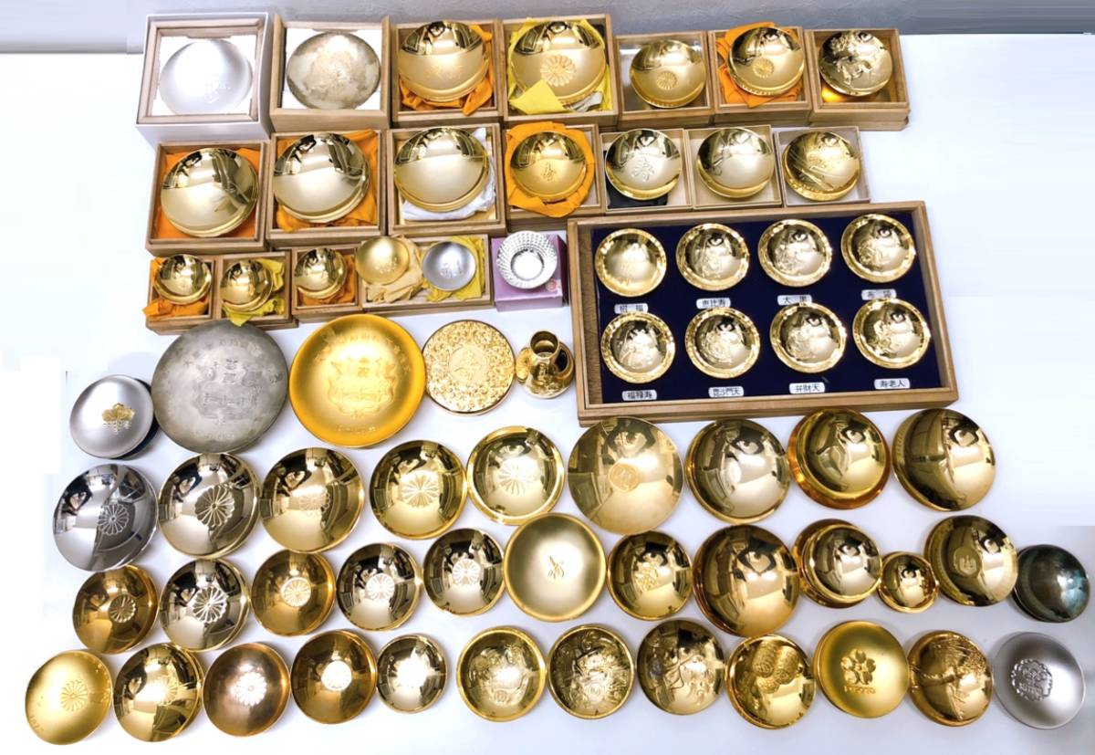 1350-18466】金杯 銀杯 24KGP 74個 約7 6kg 大量おまとめセット