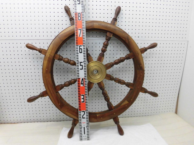 木製舵輪 木製 舵輪 直径約60cm