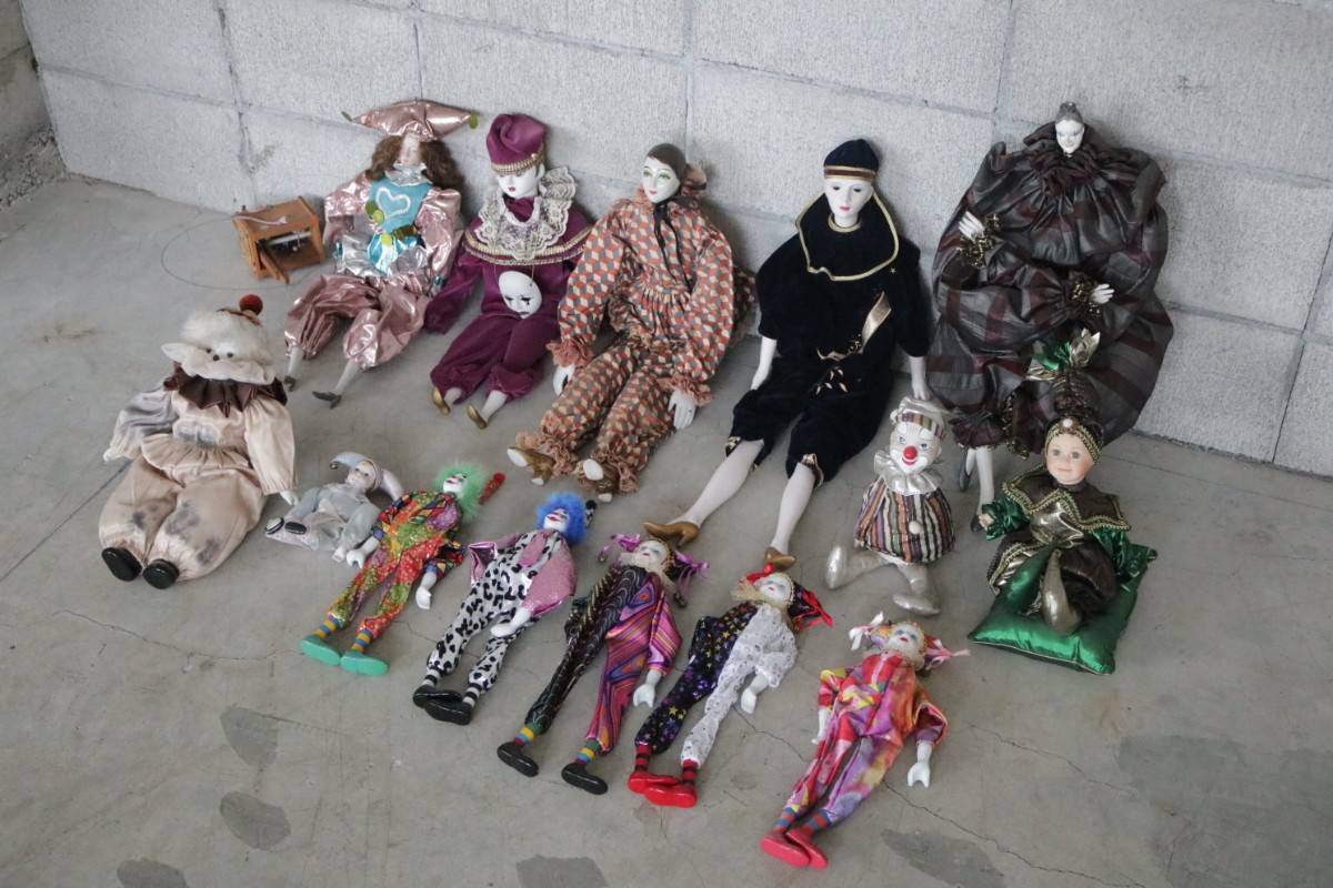 ビスクドールピエロセット人形