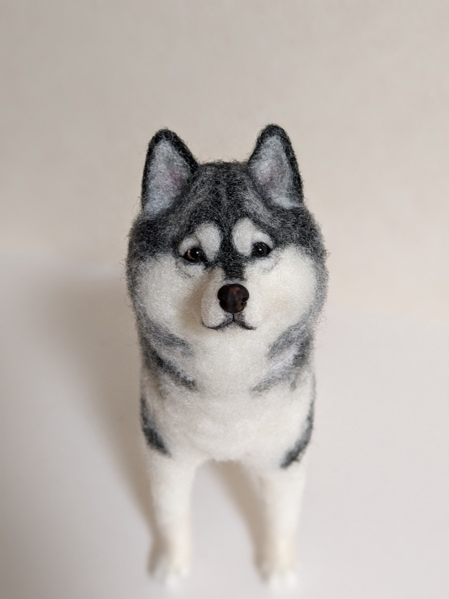 Yahoo!オークション - 羊毛フェルト ハスキー シルバー シベリアンハス