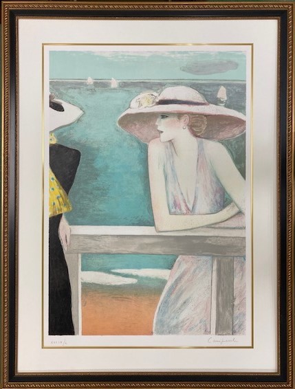 真作】【WISH】カシニョール Jean-Pierre Cassigneul「黒い帽子」リト