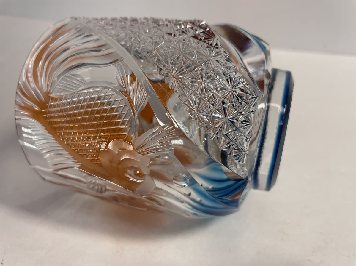 d*7様 江戸切子 伝統工芸士 但野英芳作 「兜」 飾り皿 d*7様 江戸切子