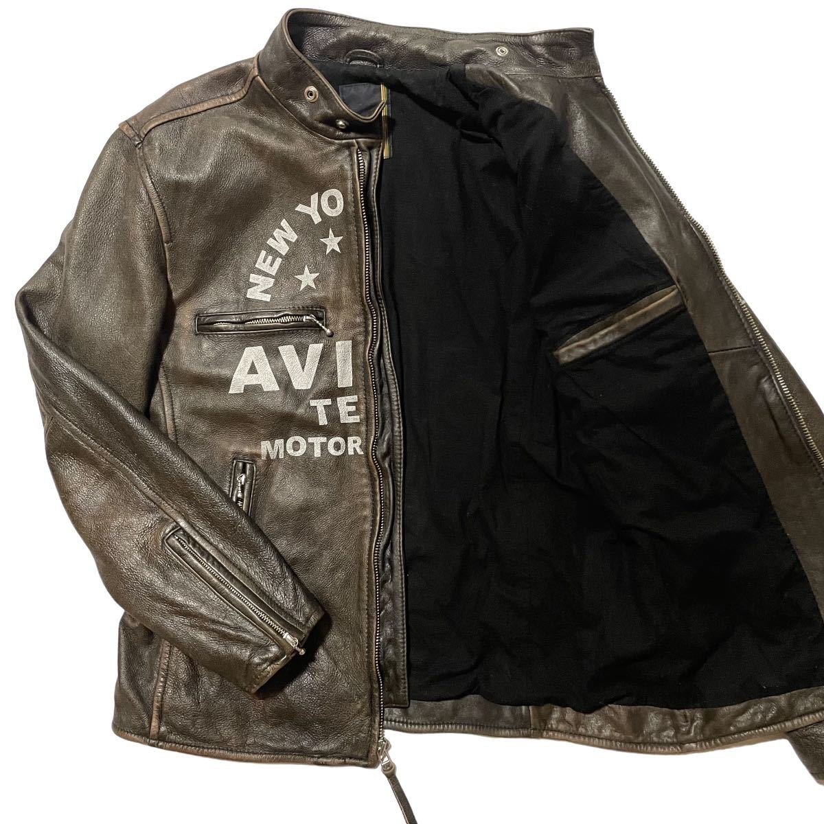 漢の アヴィレックス AVIREX VARSITY シングルライダース レザー