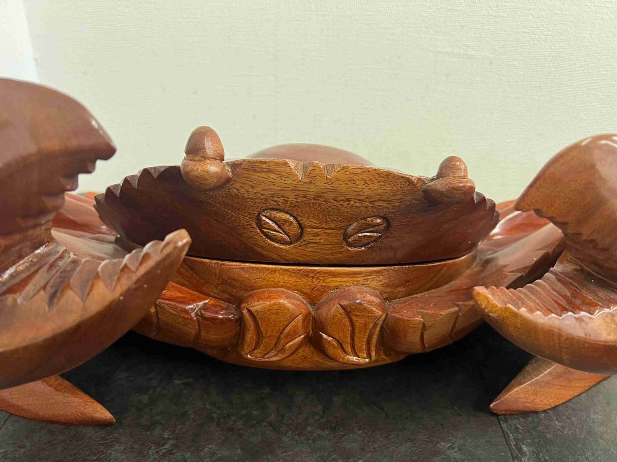 評価記念】蟹の木彫りプレート 【公式通販】