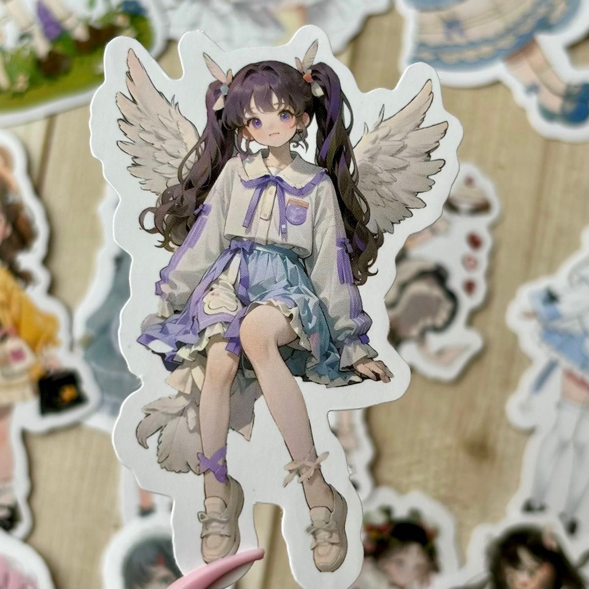 Z6コラージュ 女の子ステッカー60枚 シール 人物ステッカー フレーク