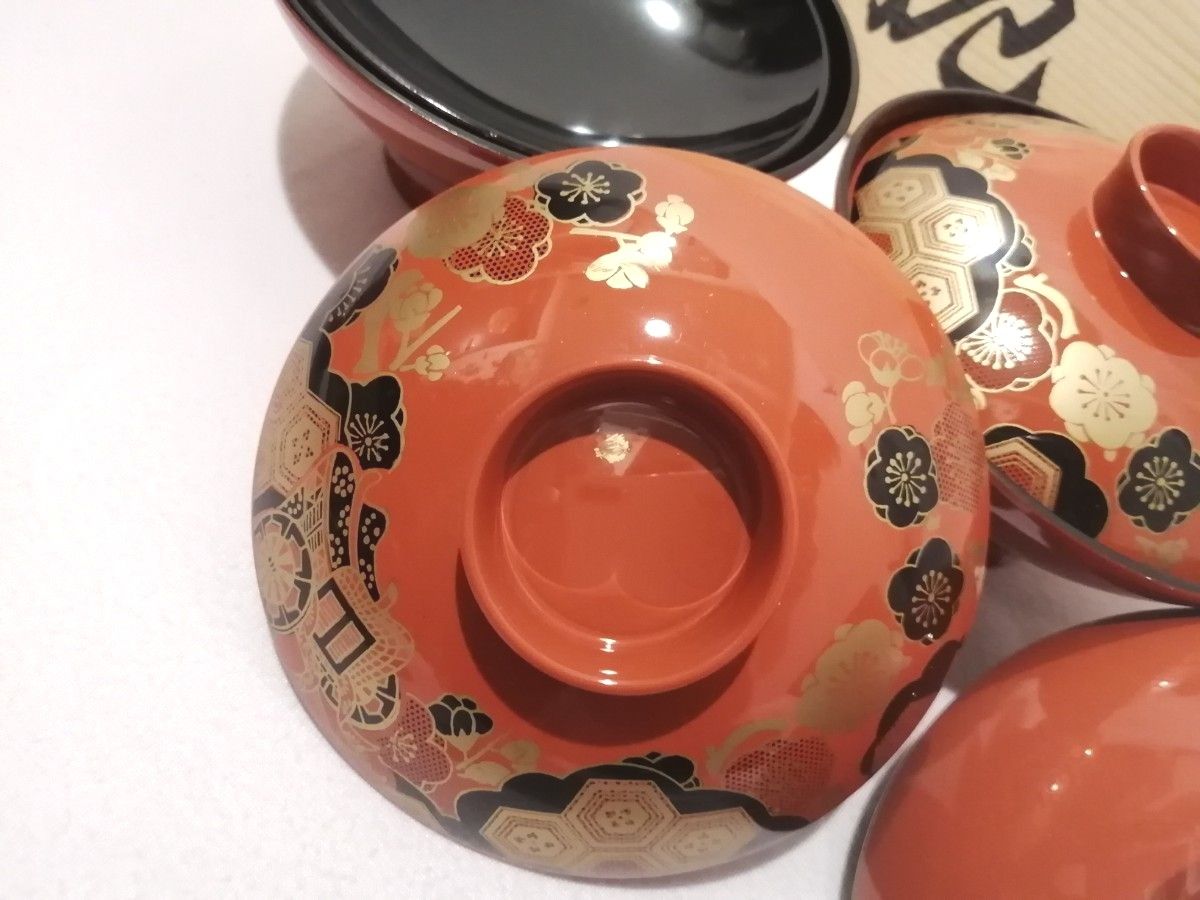 ユズコ様専用送料無料 江戸幕末 鉄錆塗天然木椀4客 会津塗 【公式通販】