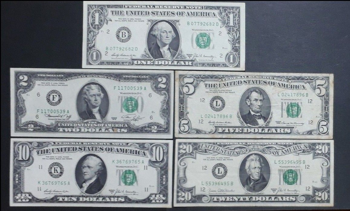 アメリカ 旧ドル紙幣 20ドル 10ドル 5ドル 2ドル 1ドル｜Yahoo!フリマ