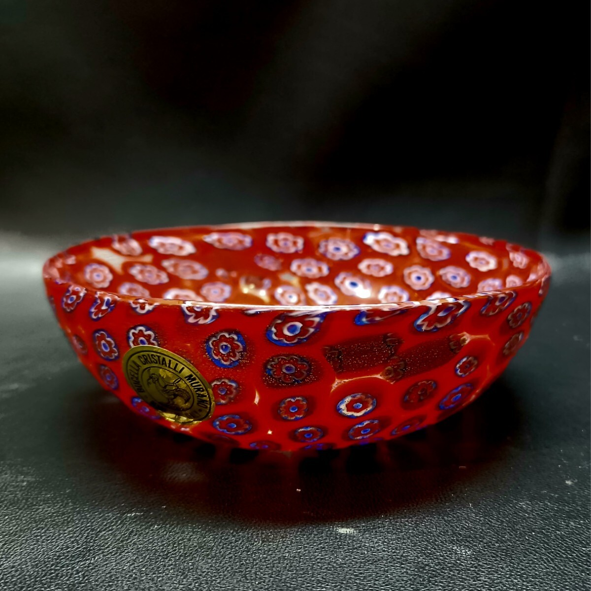 MURANO】ITALY☆ムラノ 金彩 ミルフィオリ 小鉢 皿 ☆プレート