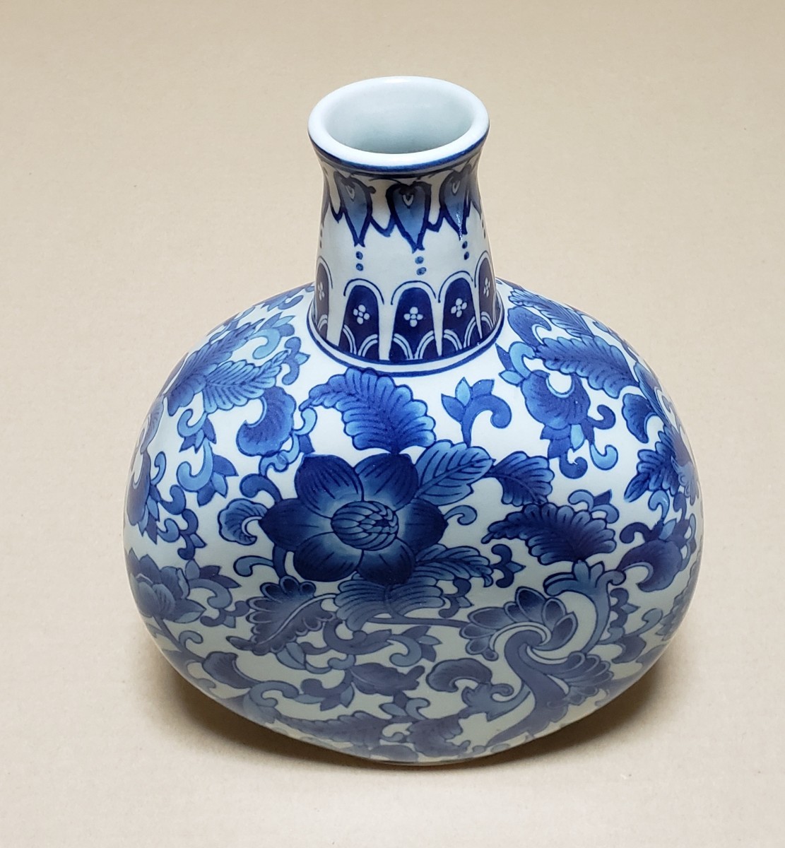 01199 中国美術清乾隆 青花枝花卉牡丹六角方瓶大尊花瓶 日本