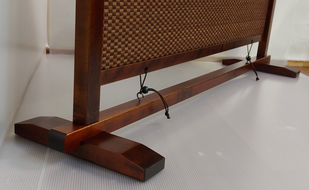 小さな衝立#結界竹簾調1枚式木地仕上げ衝立1台限定竹簾（燻し竹