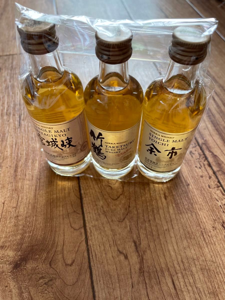 ニッカウヰスキー 竹鶴 余市 宮城峡 ミニボトル計3本 ニッカ 余市 宮城