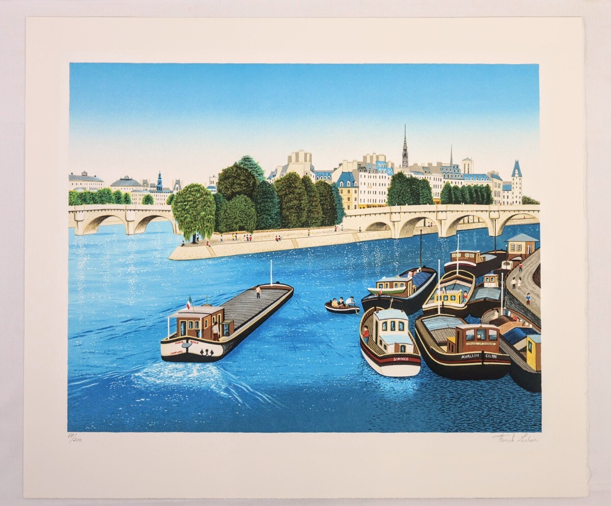 Yahoo!オークション - 真作 ファンシュ・ルダン リトグラフ「セーヌ川