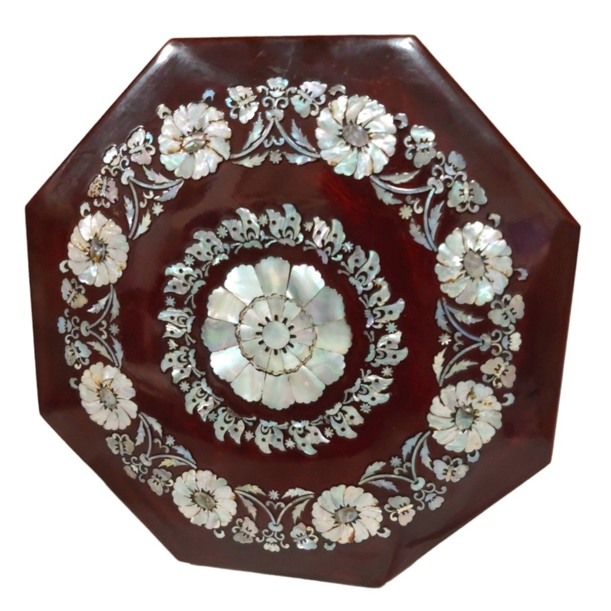 八角木製九節板(クジョルパン) 螺鈿漆器 貝細工 お節正月 縁起物 韓国