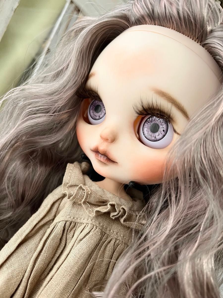 カスタムアイシードールネオサイズ白肌ピンクブラウンmix