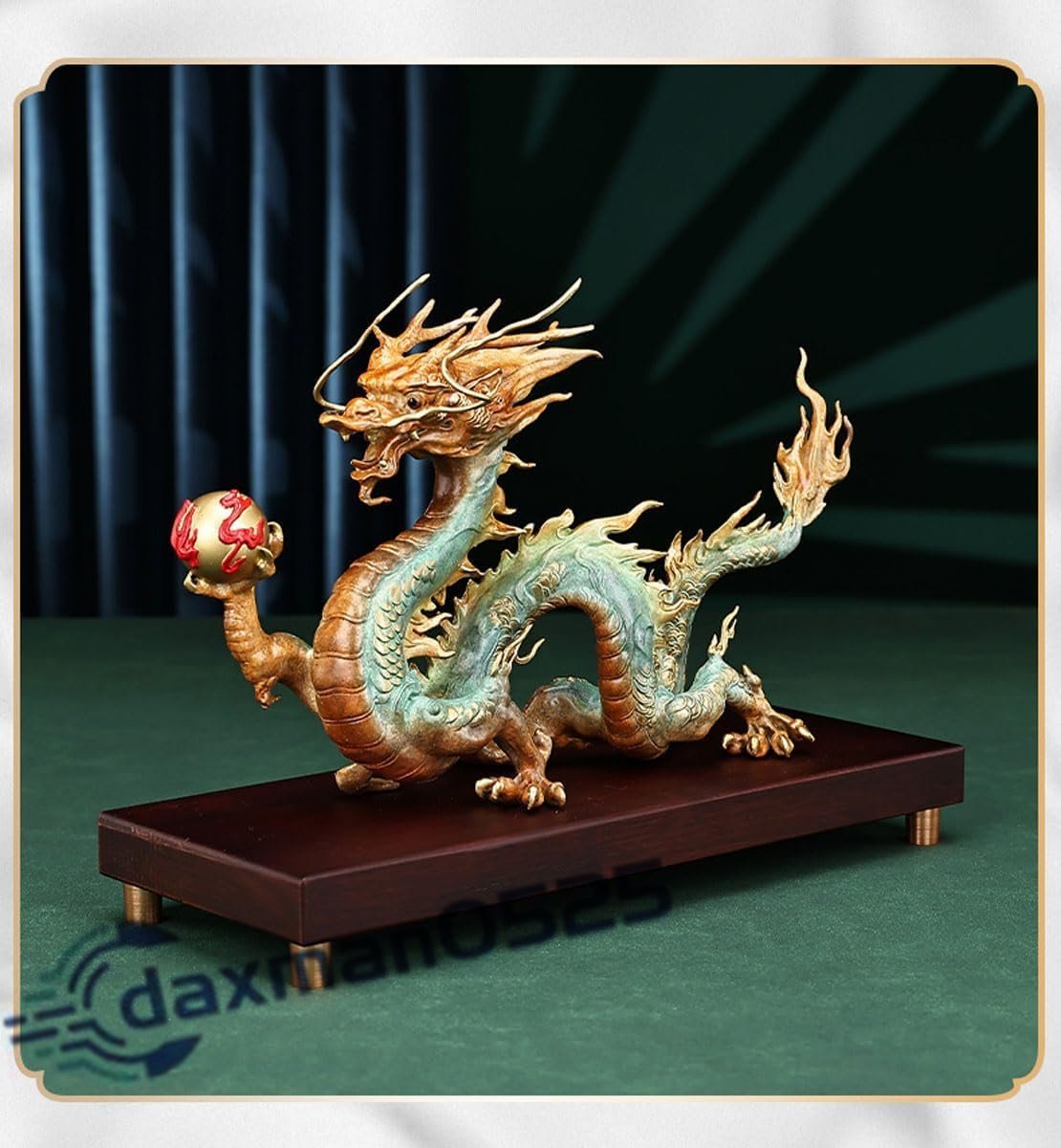 大開運 風水 龍の置物 縁起物 干支 31cm (伝統工芸品 銅器 少量生産品