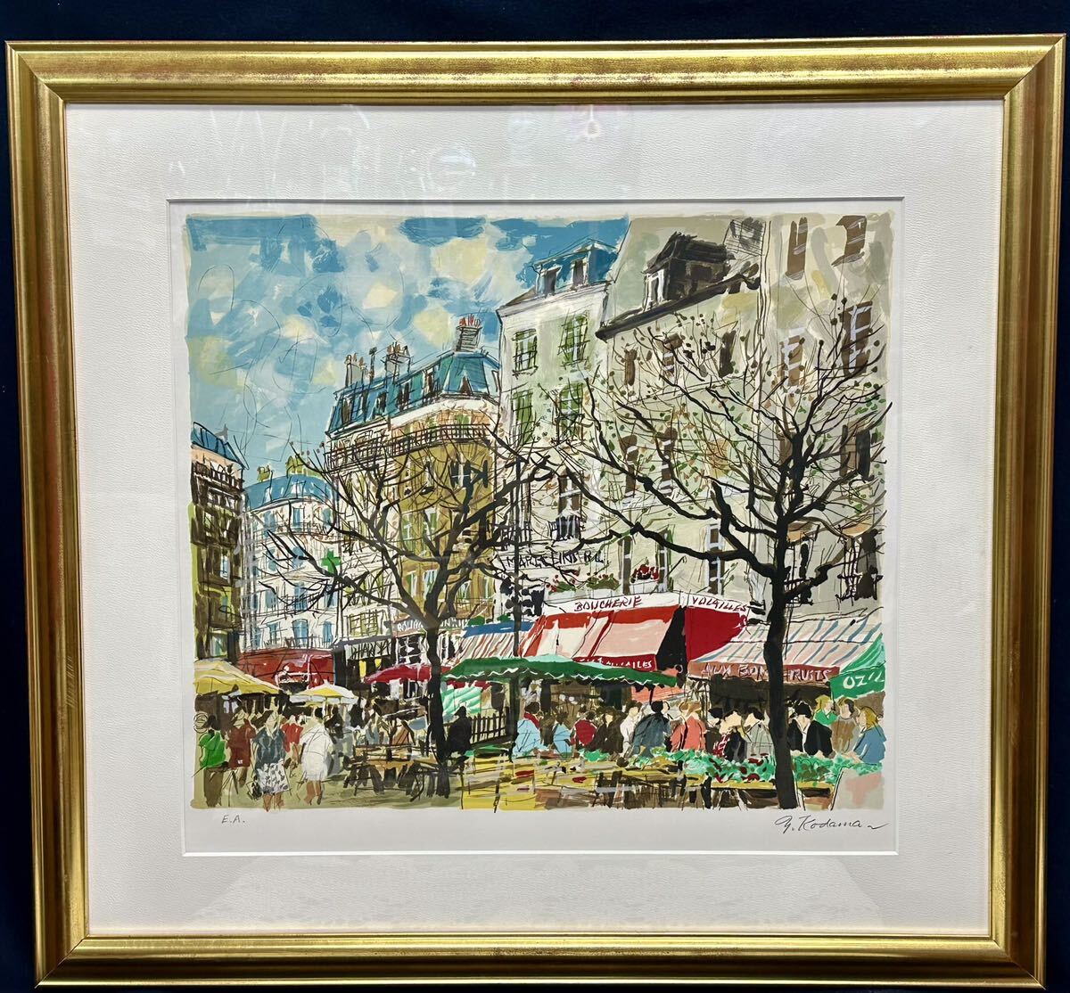 Yahoo!オークション - 児玉幸雄 パリの街角 E.A.版 リトグラフ 児玉