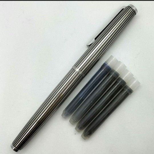 パイロット カスタム 万年筆 18K Fニブ PILOT ストライプ 蝕刻 廃番