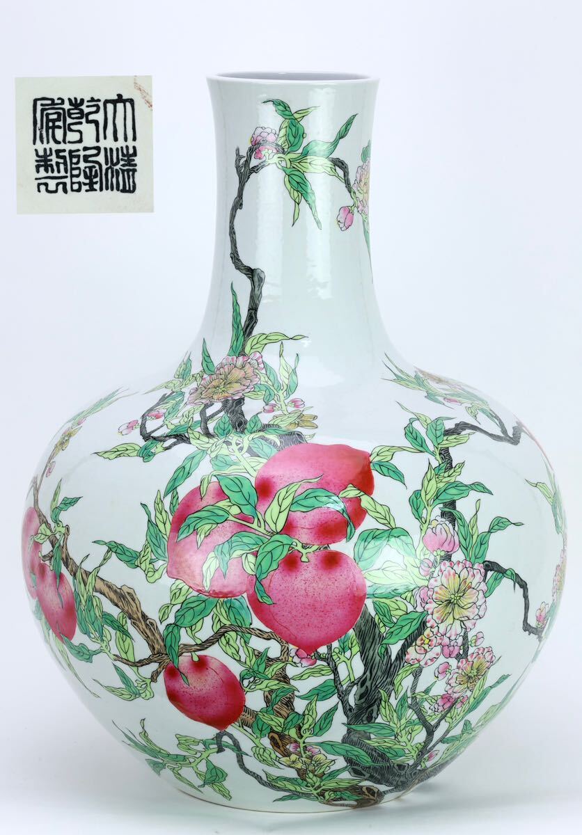 中国 清時代 粉彩 獅子摘み 花鳥紋大壺 送料込み251224 中国 清時代 粉