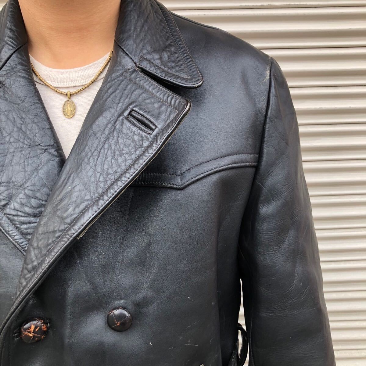 極上 50s German Vintage ドイツ ヴィンテージ ダブル レザー モーター