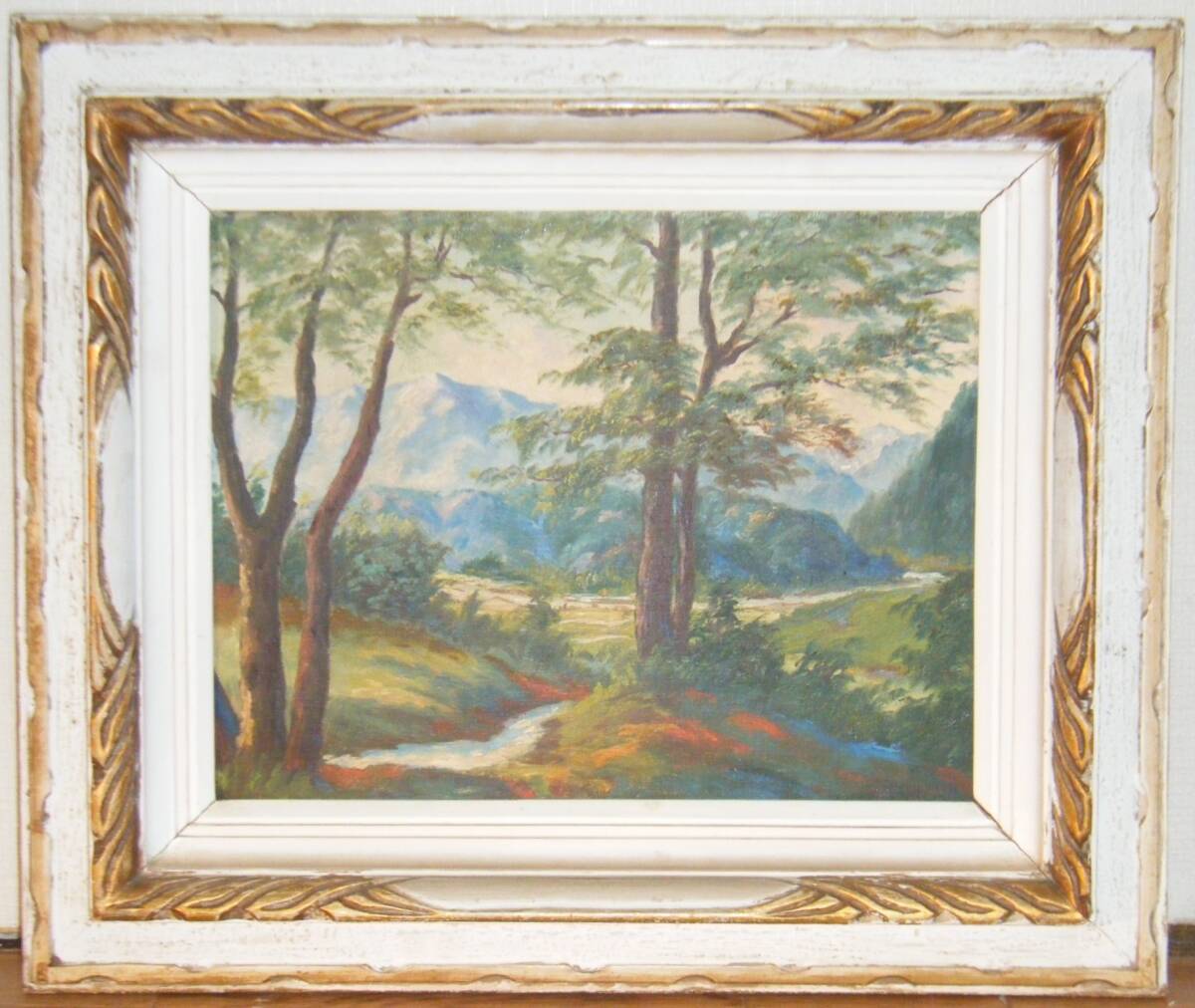 真作】絵画 大久保作次郎 油彩6号 風景画 日本芸術院会員 Q148