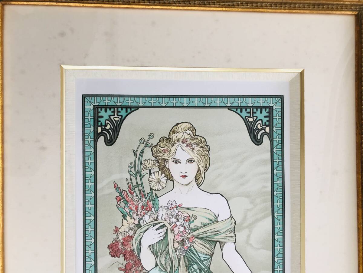 四芸術・詩/アルフォンス・ミュシャ真作リトグラフ